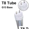 أنابيب LED T8 أنبوب 0.6 م 2 قدم 12W 1100LM SMD 2835 مصابيح الضوء 2 قدم 600 مم 85265V الإضاءة الفلورسنت الأضواء تسليم BBS DHRWY