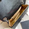 Designer tas schouder dames tassen handtassen tassen bagg zwarte kalfsleer klassieke diagonale strepen gewatteerde ketens geschenk groothandel reizen groothandel reizen winkelen