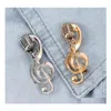 Pins Brooches Fashion Jewelry Music Microphone Shape Brooch Alloy Voice Tube Drop Delivery Dhgni