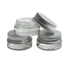 300 x bouteille de parfum 5g 5ml mini pot de pot de crème en verre transparent épais avec couvercles en aluminium bouchon intérieur 1/6oz contenant cosmétique