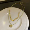 Подвесные ожерелья мода простые двойные колье с двойным слоем Женские регулируемые сплавовые сплавы