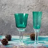 Bicchieri da vino scandinavo verde e calice in cristallo senza piombo, rosso champagne Baijiu.
