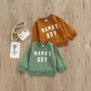 T-shirts -10-23 Lioraitiin 0-18M Baby Sweater with Letter Print Design Long-sleeved Style Warm Breathable Pullover 230203