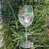 Wine Glasses Christmas Theme Hand Painted Glass Cup Champagne Flute Crystal Cups Creative Home Bar El Party Drinking Ware