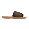 2023 Chinelos Designer Feminino Woody Flat Mules Sandálias Slides Sail Canvas Branco Preto Feminino Chinelo de Praia Ao Ar Livre sapatos DEVE ter para o verão