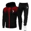 Survêtements pour hommes Automne et hiver Sweatpants pour hommes Sweatpants Suit Printing Men's Zipper Hoodie Fitness Sportswear Suit Hooded Sportswear 230204