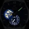 Wristwatches AILANG Hollow Automatic Mechanical Watch Steel Band Luminous Waterproof Men's Luxury Silver Case Blue Surface Sports