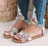 NAN JIU MOUNTAIN 2020 Women Summer Flat Sandals Sexy Leopard Print Handmade Open Toe Sandals Flip-Flops Plus Size 35-43 MX200407