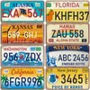 American States Metal Tin Signs Vintage Poster California Florida New Jersey Texas Hawaii Metal Plates Pub Club Bar Wall Decor W01