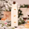 Kerstdecoraties decoratie flesomslag tas wijnset champagne gebreide bar creatief verkleed