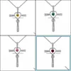 Pendant Necklaces Fashion Exquisite Crystal Heart Shaped Zirconium Cross Necklace Love Diamond Simple Party Gift Yydhhome Drop Deliv Dhglx