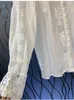 Женские блузки хлопчатобумажная блузка 2023 весна летняя мода белые женщины вязание крючком кружев