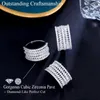 Cluster Rings CWWZircons Multiple Cubic Zirconia Pave White Gold Plated Women Party Wedding Big Designer CZ Jewelry R054