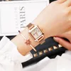 ساعة Wristwatches فاخرة مربع نساء الساعات CCQ مشبك المغناطيسي الأزياء الوردية الذهب الكوارتز ساعة wristwatch Watch Watch