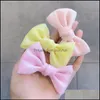 Hair Clips Barrettes Korean Sweet Solid Color Bows Clip For Kids Girls Boutique Handmade Hairpins Barrette Headwear Hairs Accessor Ot7Xw