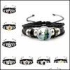 Bracelets de charme Halloween 18mm Bouton pression pour femmes hommes sorcière chauve-souris tressée en cuir corde bracelet mode bricolage bijoux cadeau drop livraison ot6mf