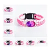 Charm Bracelets Neba Space Galaxy for Women Glass Cabochon Star Moon Universe Starry Pink 로프 랩 뱅글 패션 쥬얼리 Deliv Otenh