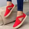 Dress Shoes Summer Striped Platform Sandals Wedges Shoes For Women Hemp Rope Bottom Women's Espadrilles High Heels Slip On Canvas Fisherman G230130