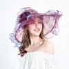 Headpieces Elegant Bridal Organza Lace Church Hair Cocktail Colorful NoSh Fashion Hat Female Summer