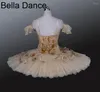 Stage Wear Professional Ballet Tutu Costume Beige Ballerina Pancake Skirt Women Performance Classical DressBT9030