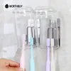 Toothbrush Holders WORTHBUY Creative 188 Stainless Steel Tooth Brush Wall Suction Toothpaste Bathroom Accessories 230204