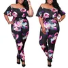 Kobiety Jumpsuits Rompers 2023 Sexy Women Ladies Off ramion Ruffle Chifon Playsit Party Club Floral Print Druku