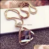 Pendant Necklaces Jewelry Necklace Simple Triangar Crystal Mosaic Sweater Chain Irregar Snake Bone Vipjewel Drop Delivery Pendants Dhtrv