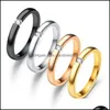 Bagues de couple tendance en acier inoxydable couleur or rose bague d'amour pour femmes hommes cristal marque de luxe bijoux cadeau de mariage livraison directe Othzm