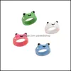 Band Rings Cute Bear Frog Ring Polymer Clay Resin For Girls Animal Jewelry Women Summer Fashion Travel Gifts Drop Delivery Otpn8