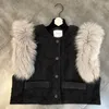 Women's Vests PREPOMP 2023 Winter Arrival Sleeveless Real Fur Decoration Single Breasted Buttons Short Vest Women GD288