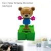 インテリアデコレーションカースタイリングソーラーパワーダンススイングアニメーションダンサーおもちゃ窓式装飾Cute Bear Auto