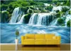 壁紙カスタム壁画POの壁紙現代の森の滝流水自然景色の家の装飾3Dロールの壁のための3D