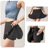 Tennis Skirts Cloud Hide Women Sports Tennis Skirts Golf Skirt Fitness Shorts High Waist Athletic Running Short Quick Dry Sport Skort Pocket 230203