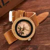 Kol saatleri moda kadınlar ahşap izle deri band çiçek analog kuvars erkekler bilek saatler reloj de bambu mujer erkek bambu montre homme