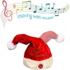 Décorations de Noël Big Deal Chapeau électrique Velours Brodé Casquette de musique Décoration de fête Cadeau Swing Santa Claus H