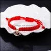 Bracelets à breloques Bracelet à cordes rouges Evil Eye Good Luck Amet Protection Bracele Yzedibleshop Drop Delivery Jewelry Dhfjt