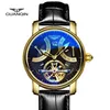 腕時計Guanqin Men's Tourbillon Automatic Waterproof Gold Mechanical Celfinding Watch luminous Stainless Steel