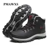 Safety Shoes Winter Waterproof Men Boots Leather Sneakers Snow Boots Outdoor Male Hiking Boots Work Shoes High Top Non-slip Ankle Boots 230203