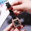 Wristwatches Fashion Casual Square Rose Gold Diamond Women Watch Black Dial Simple Leather Belt Ladies Quartz