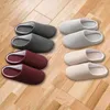 Slippers vrouwen mannen indoor pluizige warme winnaar herfst katoen dikke harige zachte ind kamer platte niet-slipstriped bodemslippers