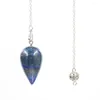 Pendant Necklaces FYSL Silver Plated Water Drop Tiger Eye Stone Link Chain Lapis Lazuli Pendulum Jewelry