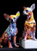 Decorative Objects Figurines Simple Creative Color Bulldog Chihuahua Dog Statue Living Room Ornaments Home Entrance Wine Cabinet Office De 230204