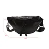 Waist Bags Black Luxury Chest Trend Pu Leather For Women Large Capacity Fanny Pack Casual Nylon Saddle Handbag Sac 230204