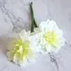 Kwiaty dekoracyjne 10pcs Pojedynczy gałąź Dahlia Silk Flower Wedding Road Leads Dekoracja Bukiet Bride Hand Holding Home Display Floral