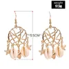 Dangle Chandelier Fashion Jewelry Womens Vintage أقراط Dreamcatcher Beads Shell Starfish Conch Drop Drop Dring DH67W