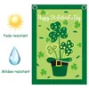 Decorazioni da giardino Bandiera del giorno di Patrick Shamrock Hat St Patricks Display bifacciale da 28x40 pollici