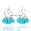 Dangle Chandelier Spider Web Design Lace Drop Earrings Bohemian Long Tassel For Women Party Accessories Delivery Jewelry Dh5Zp