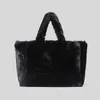 Avondtassen Jin mantang luxe grote tote dameszak mode fuax bont dame schouder handtassen zacht pluche warme winter shopper crossbody