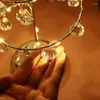 Veilleuses or ruban cristal diamant arbre de noël lampe de Table lumière pour chevet chambre Decora cadeau alimenté par batterie 2 #