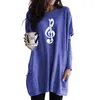 Felpe con cappuccio da donna Chiave di violino Clarinetto Fascia Stampa Tasca lunga per donna Femmes Amante della musica Regalo Primavera Autunno Donna Felpe casual